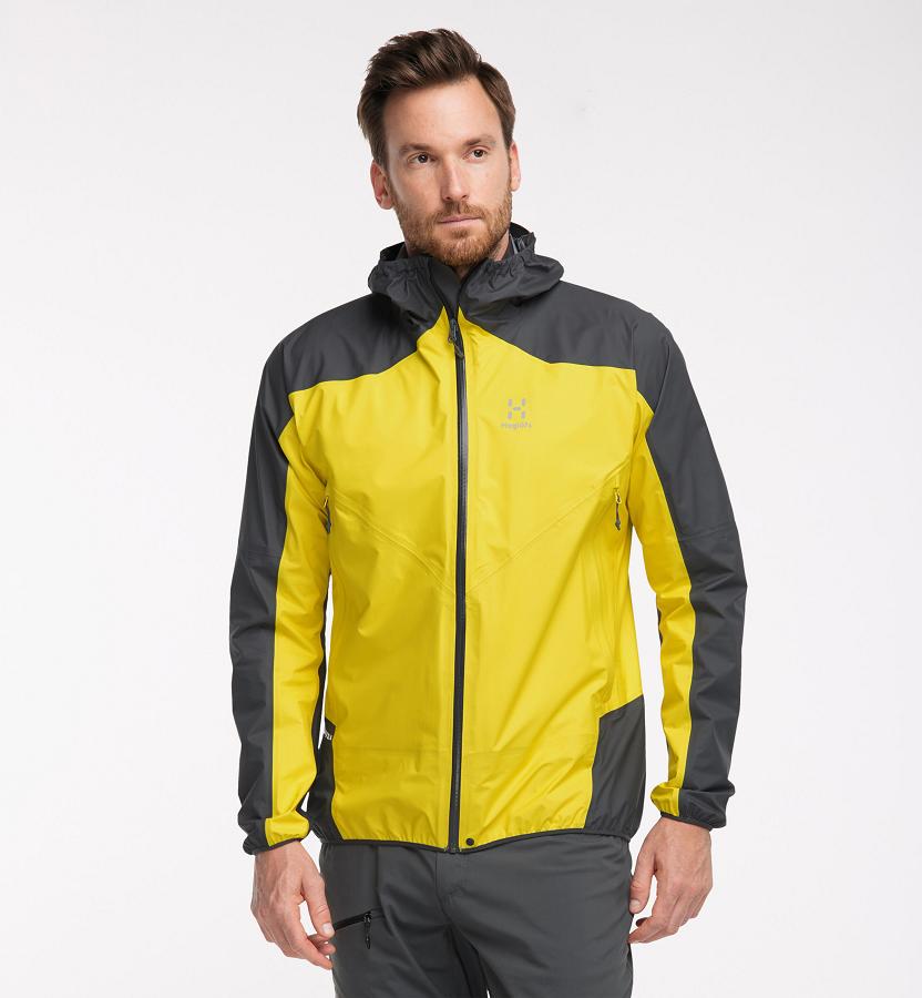 Haglöfs Mens L.I.M Comp Waterproof Jacket Yellow/Black New Zealand 28509KNAF